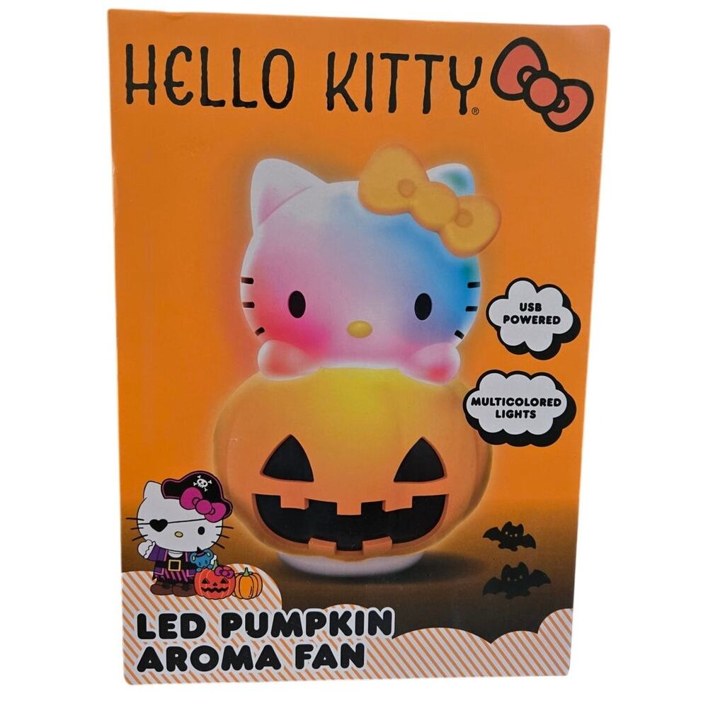 New Halloween Hello Kitty LED Light Up Pumpkin Aroma Fan by Sanrio